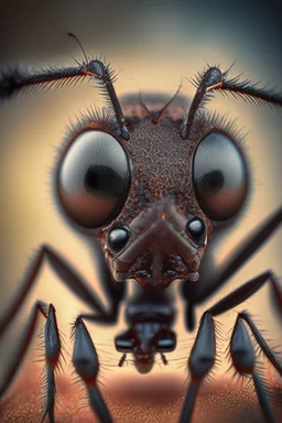 portrait of ant in microscope