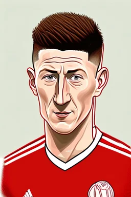 Robert Lewandowski Polish soccer player ,cartoon 2d