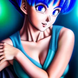 Ultra detailed fullbody Portrait in oil on canvas of beautiful bulma (Dragon Ball),extremely detailed digital painting, extremely detailed face,crystal clear Big eyes, mystical colors ,perfectly centered image, perfect composition, rim light, beautiful lighting,masterpiece,8k, stunning scene, raytracing, anatomically correct, in the style of Bryanzap and uncannyknack and Ohrai Noriyoshi and Simon Bisley and tomzj1