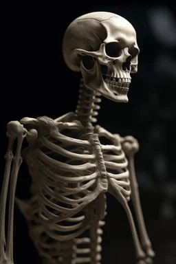 a blurry, distressing, haunting image of a fracturing skeleton, realistic