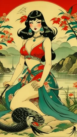 Betty page art from japanese style 1900