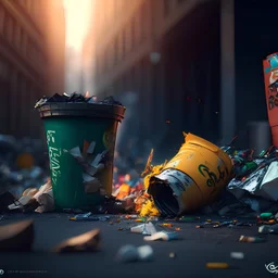 Garbage clash against rubbish. 8k, sony,sony 50mm 1.4, --ar 16:9
