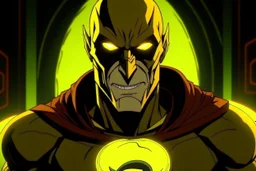 the reverse flash animated insede a medalion make him look menacing