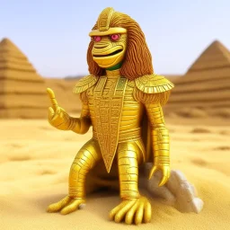 saint seiya egypt pharaho muppet toy real, desert and pyramid