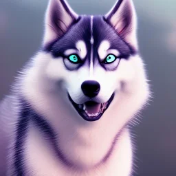 Husky, pink eyes, 8K, cinematic lighting, sharp focus, masterpiece, expert