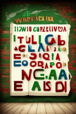 Imparare l'italiano. Gli studenti imparano la lingua sullo sfondo dell'alfabeto italiano