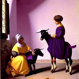 Purple and goats bright colors Italy by Vermeer