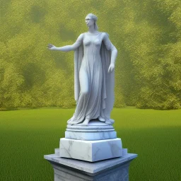 marble statue in a park , shelled, anti-realism