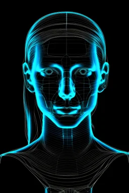 Neon Negative girl face X ray style