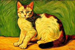 Portrait of a cat by Van Gogh