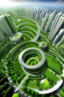 Bridas eye view of a sustainable city
