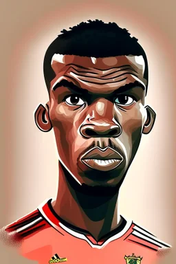 cartoon Paul Pogba French football player