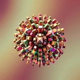 a mandelbulb 3d fractal made of metallic random color cubes a pertty artistc background