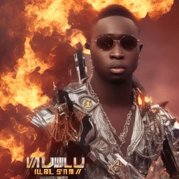 Nigeria singer Fireboy dml as kilmonger, realistic, futuristic, heroic, 8k resolution, cinematic 4d