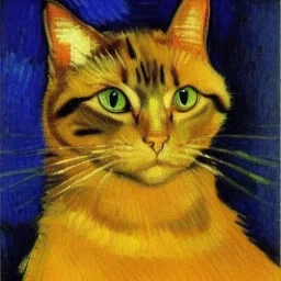 Portrait of a cat by Van Gogh