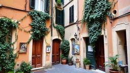Via Margutta, Rome A hidden street in the heart of Rome, where art and history intertwine. The facades are adorned with vines and the doors of the art studios invite you to discover secrets of artists who once called this street home.