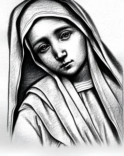 Mary Joseph jesus pencil sketch