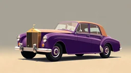 1 vintage rolls royce car with colorful animation simple background