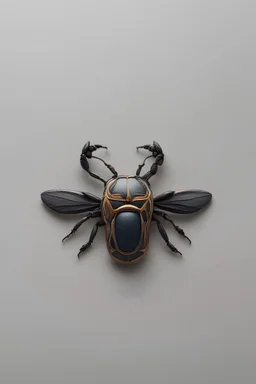 Anisoptera beetle minimal brooch jewelry design