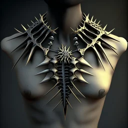 chest spikes bones neckless