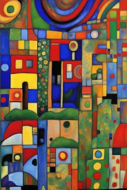 The good earth is rich and can provide for everyone. The way of life can be free and beautiful, but we have lost the way; Klimt; Hundertwasser; Symbolism; Abstract Art; Bauhaus; Avant Garde; Expressionism