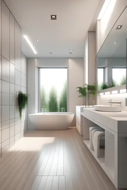 generate a modern house simple restroom for visitors. With interior design and light