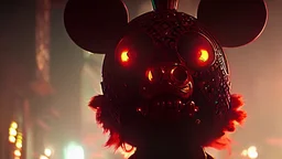 zombie mickey mouse hybrid, photorealism, movie screen capture, horror, sci-fi, retrofuturism,