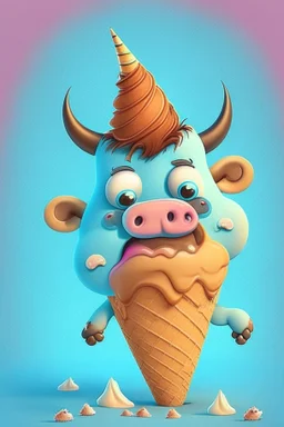 Cartoon animal character for an ice cream brand