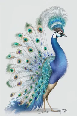 peacock avatar illustration on a white background, detailed