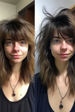 ragazza di 23 anni con capelli scompiliati