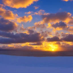 Brilliant sunset on a snow covered Honolulu Hawaii