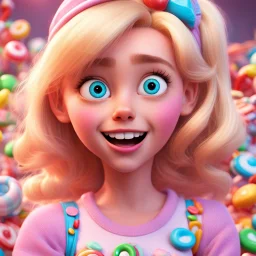 candy girl teenager, pixar, blonde