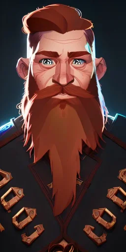 Dungeons and dragons character, warrior dwarf male, high detail, High definition, ginger braided beard, ginger long hair in a bun, metal plate armor, short height, black backdrop, mustache, long war axe, cloak, short bulky body, stout