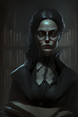 Dark academic woman