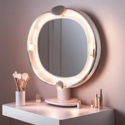 A bright makeup mirror with light