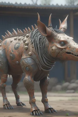 Rust animal,3d 4k octane render, lifelike, photorealistic, artstation, illustration, smooth, sharp focus, ornate, intricate, complex, highly detailed, digital painting, smooth, art by tom bagshaw, akihiko yosh