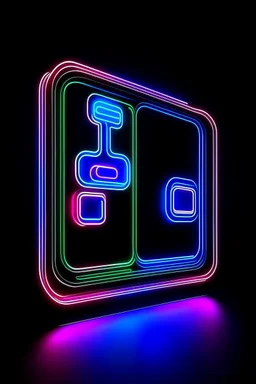 facebook ads icon neon lights black background