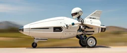 blind contour robot eel knight lancer shaving machine with no teeth, like space ship fighter jet massage master guru fast moving motion blur background, landing wheel gears