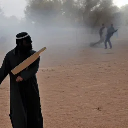 muslim man fighting death