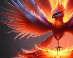 highly detailed illustration of a phoenix, phoenix bird wallpaper, one white wing and one red wing, flaming wings, soft and smooth glowing wings, ethereal fantasy, macro lens, studio lighting blurry mist background, intricately detailed, smooth glowing feathers, trending on artstation, unreal engine 8k