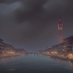 Florence and Venice in a stormy night