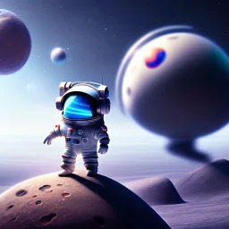 pixar style anamorphic cute astronaut rabbit floating in space, full body, puffer jacket, dramatic lighting, hyper realistic, unreal engine 5, 16k, background:space