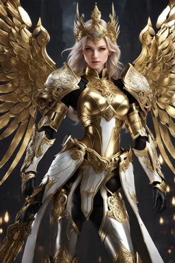 Realistic photography,front_view, Beautiful super model European girl dressing Angel Queen, silver wings,looking at viewer,traditional dress ornaments mechanical armor china warframe traditional, intricate armor, delicate golden shine bright filigree, intricate filigree, black metalic parts, detailed part, jewelry diamonds,dynamic pose,abstrac background, dynamic lighting, epic fantasy concept art by noah bradley