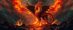 Abraxas the first creature, older than God fire and darkness volcano Haiti god with rooster head and serpent legs as a vision of the beginning of awakening within a dream of paint color and time, 365