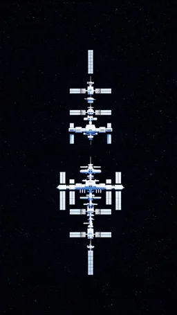 huge space station in an inky black space