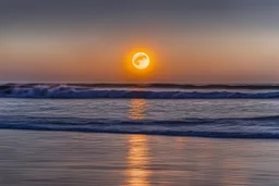 un éclipse de soleil sur la côte landaise, plage de La Piste, à 20h26, le 12 août 2026