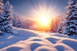computer winter landscape wallpaper with sun