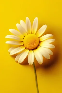 daisy flower on yellow background