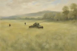 une prairie avec armée dans l’horizon