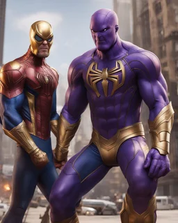 The combination of spider man and Thanos